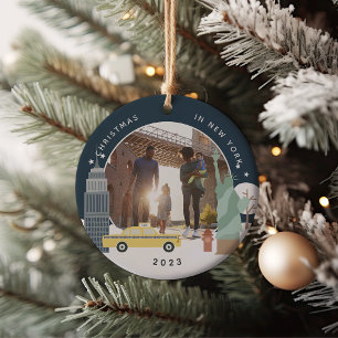 Christmas in New York Keepsake Photo Ceramic Tree Decoration