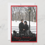 Christmas in New York Photo Card<br><div class="desc">This unique and very chic card with a silhouette of the city and red coloured accents is ideal for the New Yorker,  or those in love with the city.  Personalise with your own photo and wording. Need help? Contact me at info@missnnick.</div>