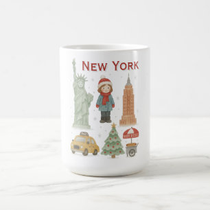 Christmas in New York Watercolor – Cute Coffee Mug