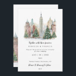 Christmas in New York wedding invitation<br><div class="desc">A beautiful design of New York at Christmas/Holiday season with a hint of snow fallling. Easy to edit or delete the available text fields to personalise the information with your own details for a professional and custom finish. Lots of matching items in this winter wedding collection. Please visit my shop...</div>