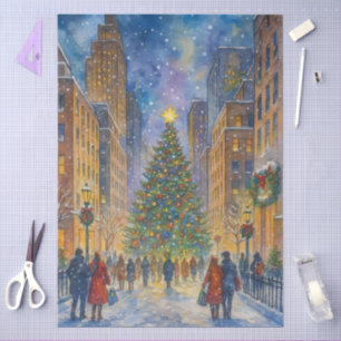 Christmas in New York – Winter City Scene Tissue Paper