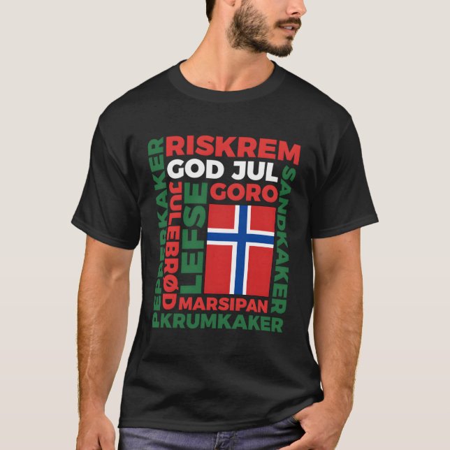 Christmas In Norway Long Sleeve Shirt God Jul Nors (Front)