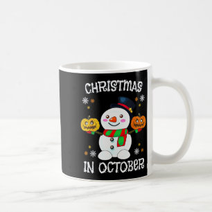 Christmas In October Halloween Snowman Pumpkin Kid Coffee Mug