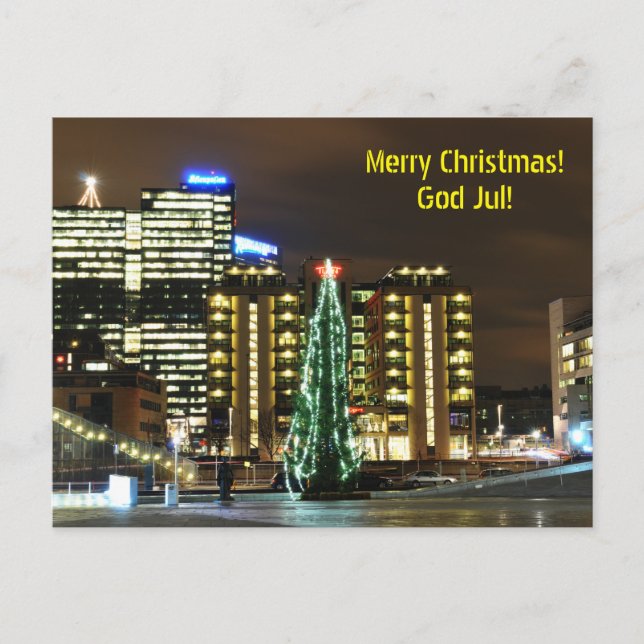 Christmas in Oslo, Norway Holiday Postcard (Front)