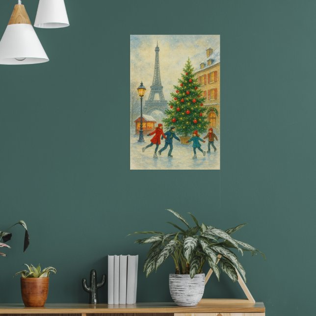 Christmas in Paris Art Print – Eiffel Tower Winter (Living Room 1)