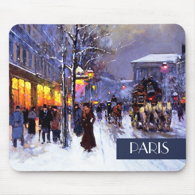 Christmas in Paris. Christmas Gift  Mouse Mat (Front)