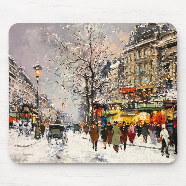 Christmas in Paris. Christmas Gift  Mouse Mat (Front)