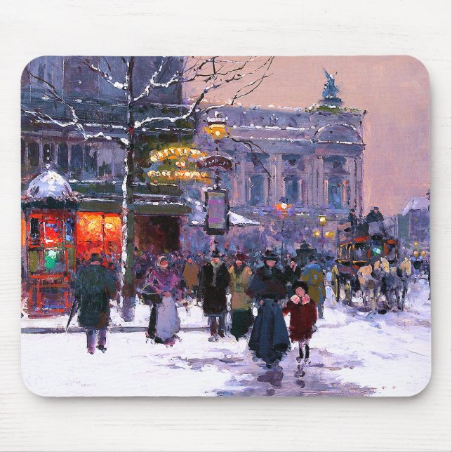 Christmas in Paris. Christmas Gift  Mouse Mat (Front)