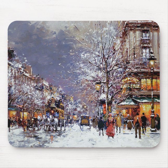 Christmas in Paris. Christmas Gift Mouse Mat (Front)
