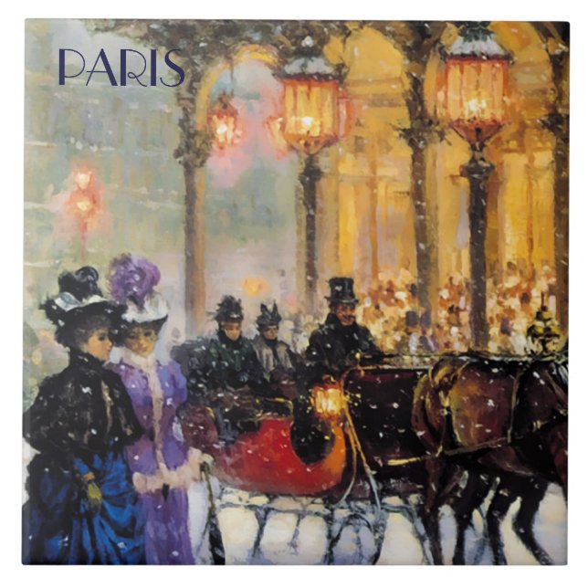 Christmas in Paris. Christmas Gift Tile (Front)
