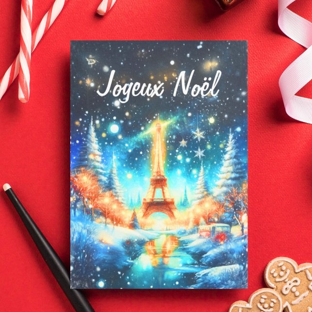 Christmas In Paris, Eiffel Tower  Card (Creator Uploaded)