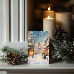 Christmas in Paris: Eiffel Tower Winter Wonderland Holiday Card
