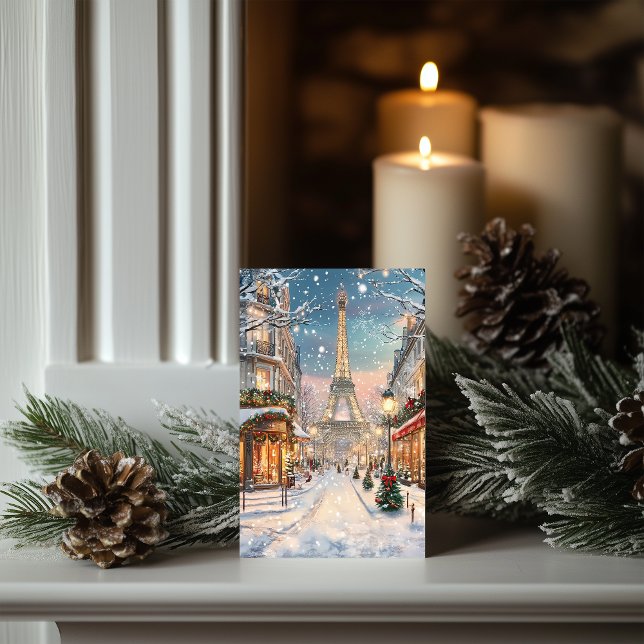 Christmas in Paris: Eiffel Tower Winter Wonderland Holiday Card (Creator Uploaded)