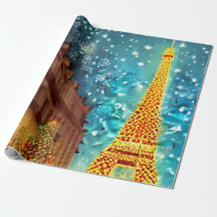 Christmas in Paris Wrapping Paper