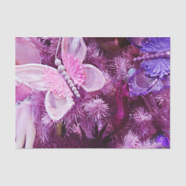 Christmas In Pink And Purple Tissue Paper (Front)