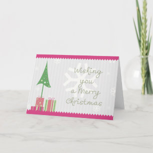 Christmas in Pink Holiday Card