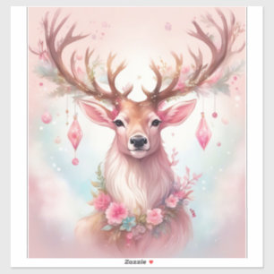 Christmas in pink: reindeer with pink Christmas