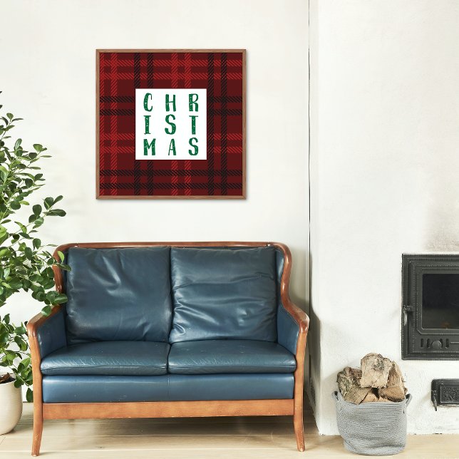 Christmas in Plaid Holiday Wall Art Square  (Creator Uploaded)