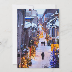 Christmas In Quartier Petit Champlain, Quebec Holiday Card