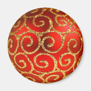 Christmas In Red And Gold Magnet