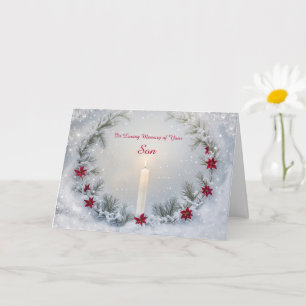 Christmas in Remembrance Memory of Son Memorial  Card