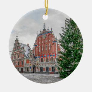 Christmas in Riga Latvia Ceramic Tree Decoration