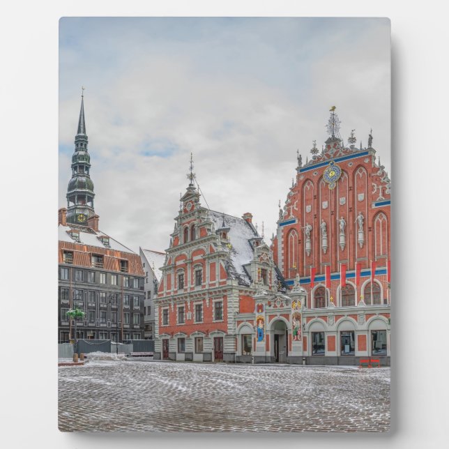Christmas in Riga Latvia Plaque (Front)