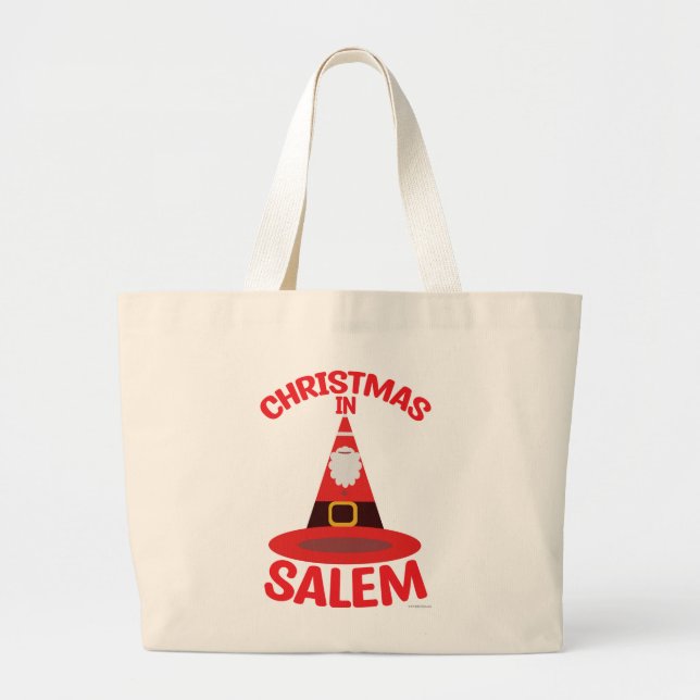 Christmas in Salem New England Holiday Tour Time Large Tote Bag (Front)