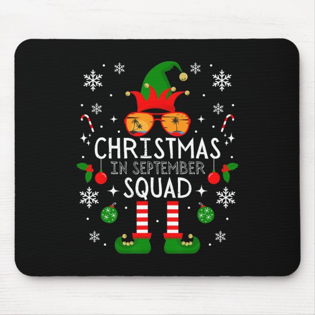 Christmas In September Squad Costume Elf Sunglasse Mouse Mat (Front)