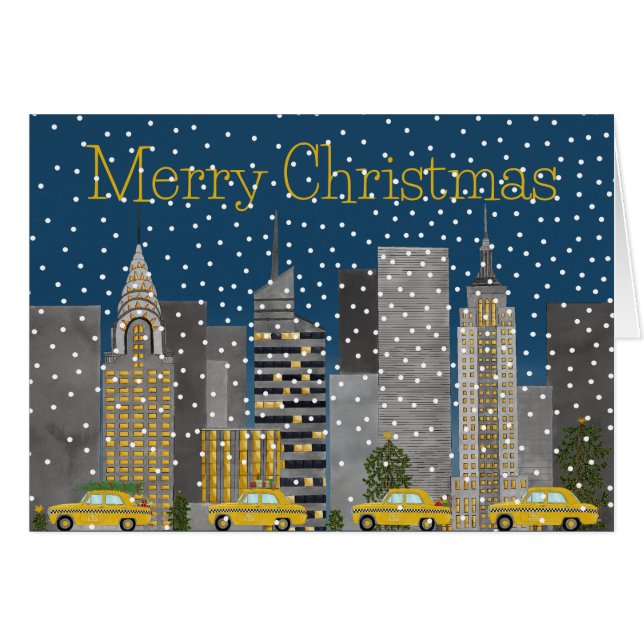 Christmas in Snowy New York City Customisable  (Front Horizontal)