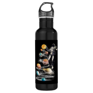 Christmas in Space Solar System Astronaut Invitati 710 Ml Water Bottle
