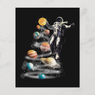 Christmas in Space Solar System Astronaut Invitati Flyer