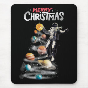 Christmas in Space Solar System Astronaut Invitati Mouse Mat