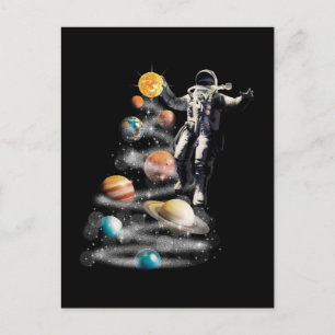 Christmas in Space Solar System Astronaut Invitati Postcard