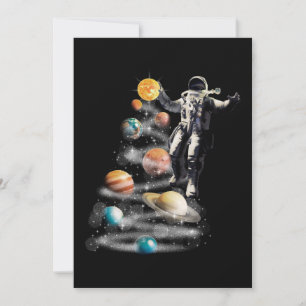 Christmas in Space Solar System Astronaut Invitation