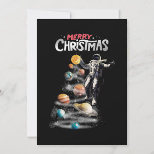 Christmas in Space Solar System Astronaut Invitation