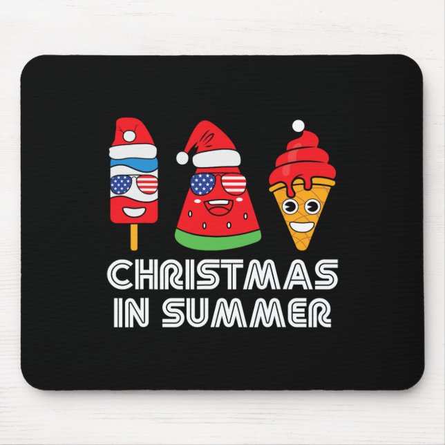 Christmas in Summer Santa Claus Party Beach Summer Mouse Mat (Front)
