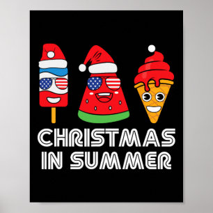 Christmas In Summer Santa Claus Party Beach Summer Poster