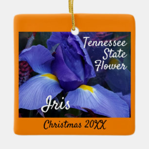 Christmas in Tennessee State Flower Iris Ceramic Ornament
