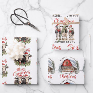 Christmas in the Barn Farmhouse  Wrapping Paper Sheet