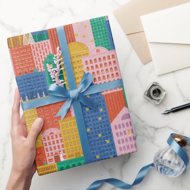 Christmas in the City Colourful Wrapping Paper (Gifting)