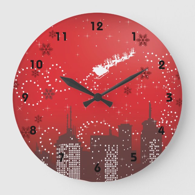 Christmas in the city customisable urban large clock (Front)