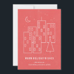 Christmas in the City Holiday Card - Red<br><div class="desc">Modern holiday card with a minimalist illustration. Perfect for companies and city dwellers alike!</div>