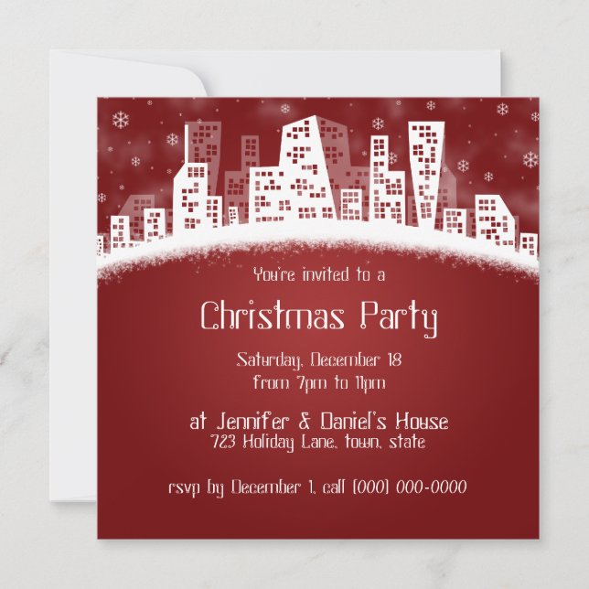 Christmas In The City Party Invitations (Front)