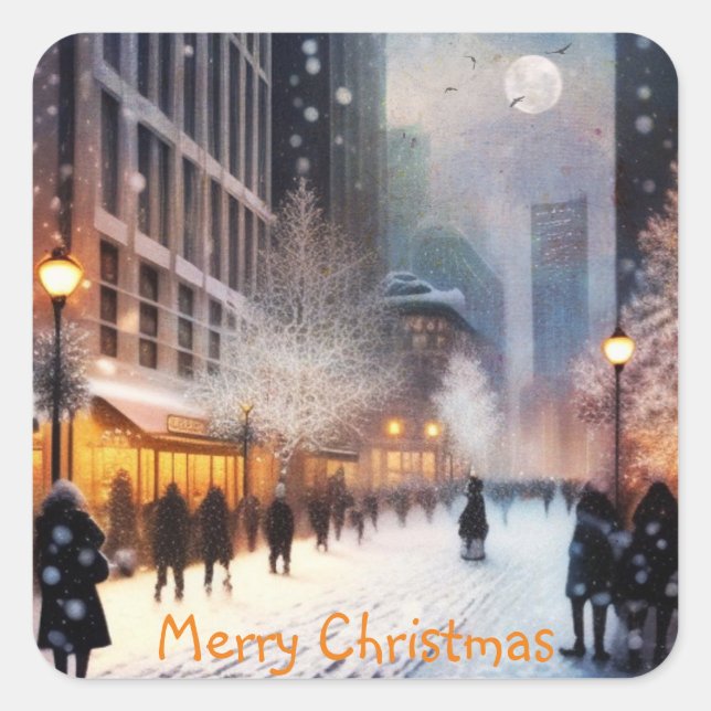 Christmas in the City Square Sticker (Front)