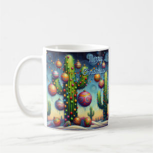Christmas in the Desert Southwest Saguaro Cactus Coffee Mug