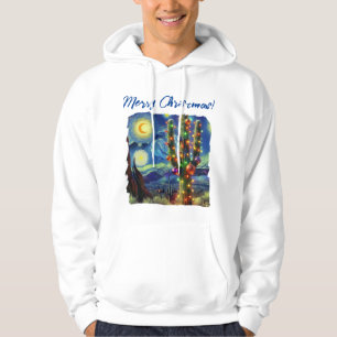 Christmas in the Desert Southwest Saguaro Cactus Hoodie