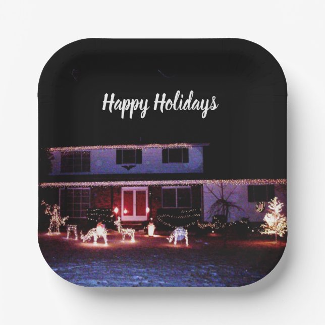 CHRISTMAS IN THE NEIGHBORHOOD card Paper Plate (Front)