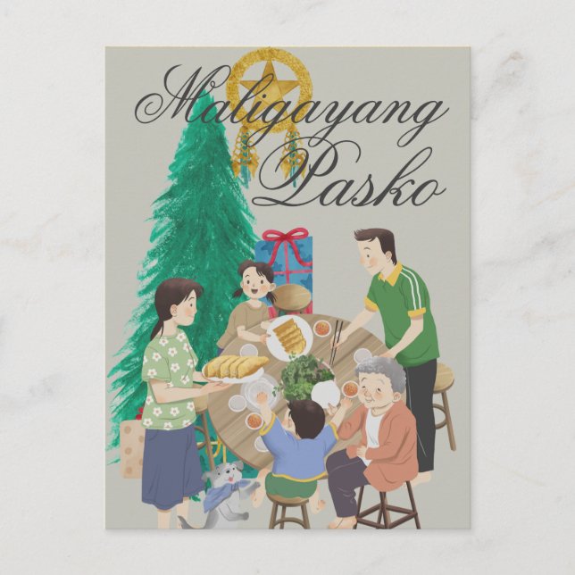 Christmas in the Philippines Maligayang Pasko  Holiday Postcard (Front)