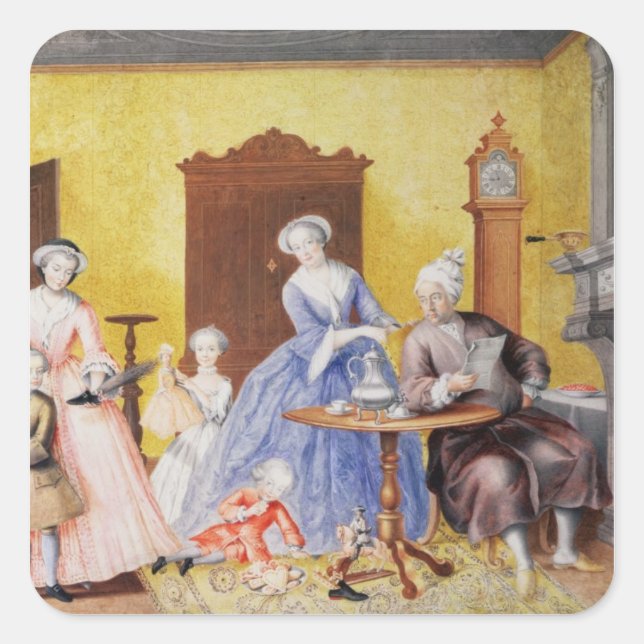 Christmas in the Royal household of Empress Square Sticker (Front)